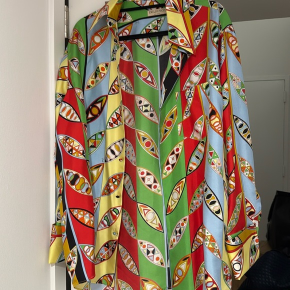 Emilio Pucci Multicoloured printed silk top - Picture 2 of 3